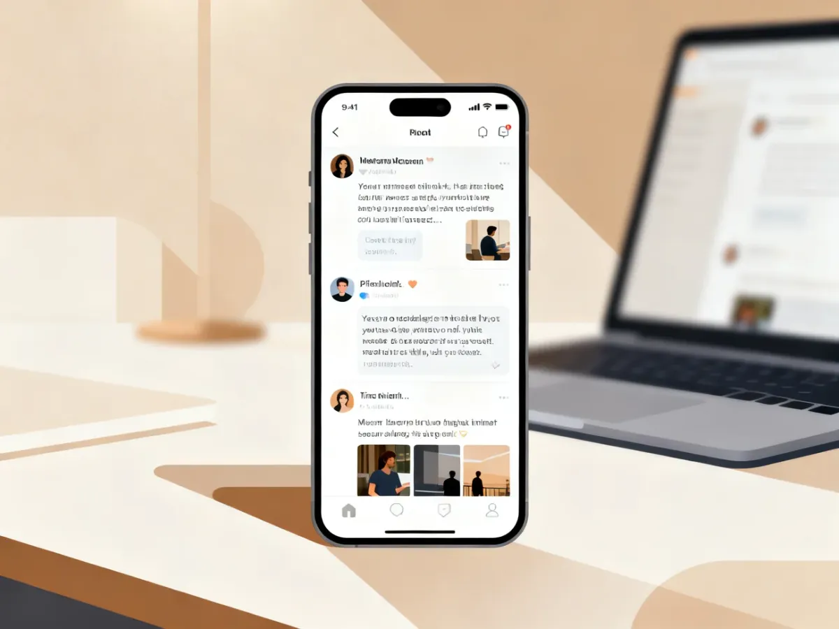 Smartfon z aplikacją do krótkich wpisów i publicznych rozmów