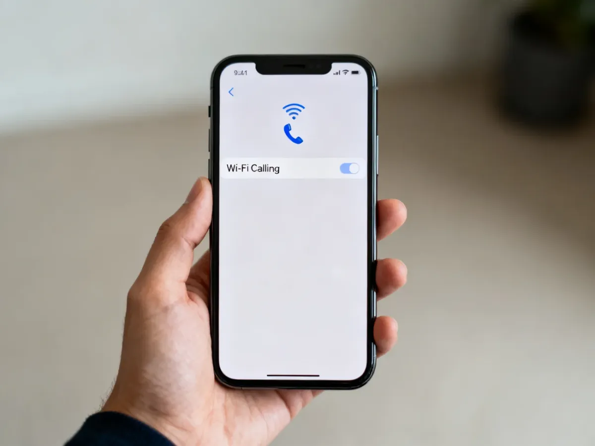 Smartfon z ustawieniami funkcji Wi-Fi Calling