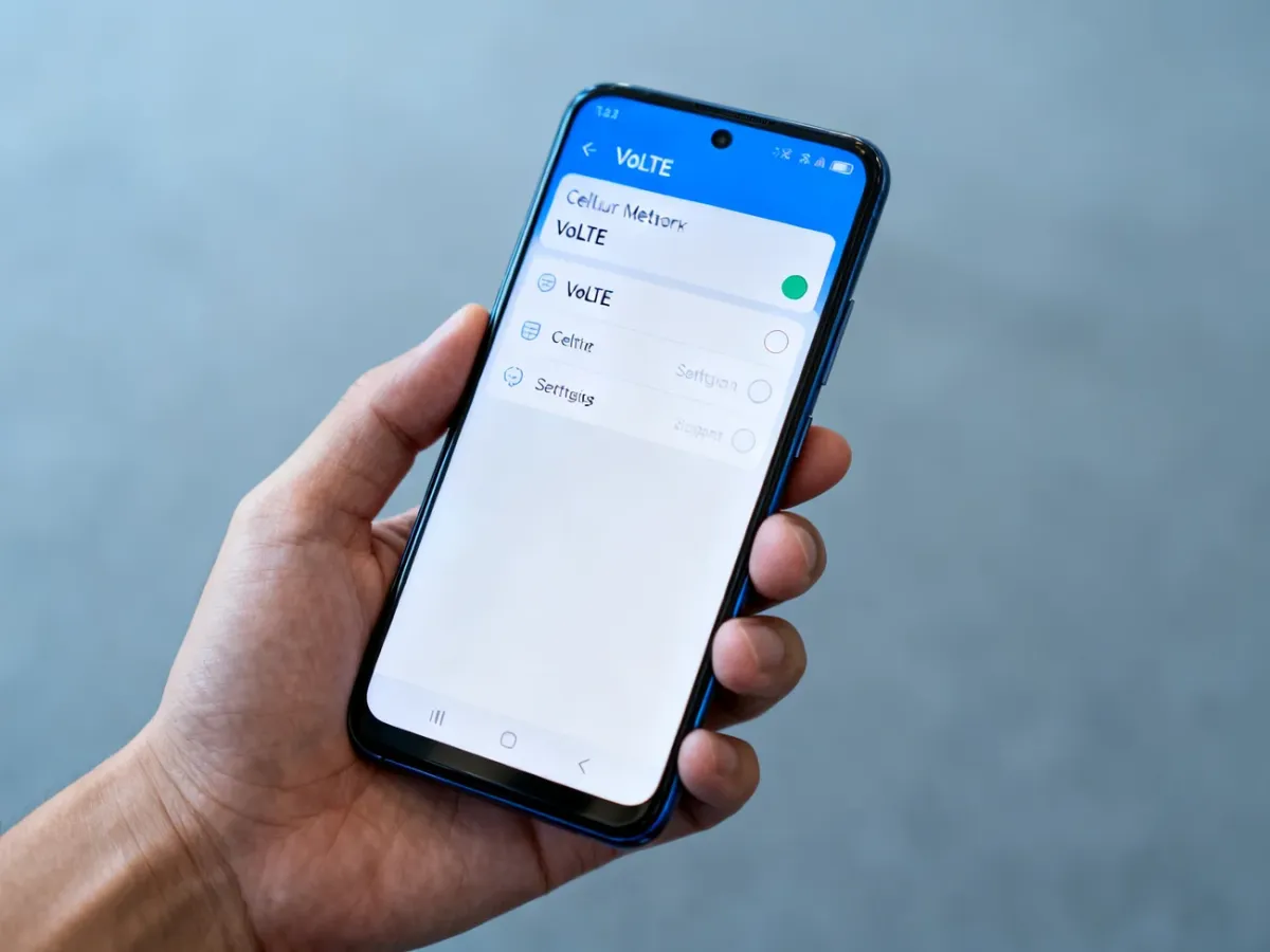 Smartfon z ustawieniami sieci komórkowej i wyłączaną funkcją VoLTE