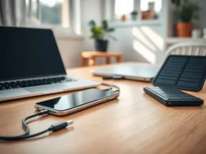 Nowoczesny smartfon z ikonami dymków czatu, symbolizujący komunikację w aplikacji Google Hangouts.