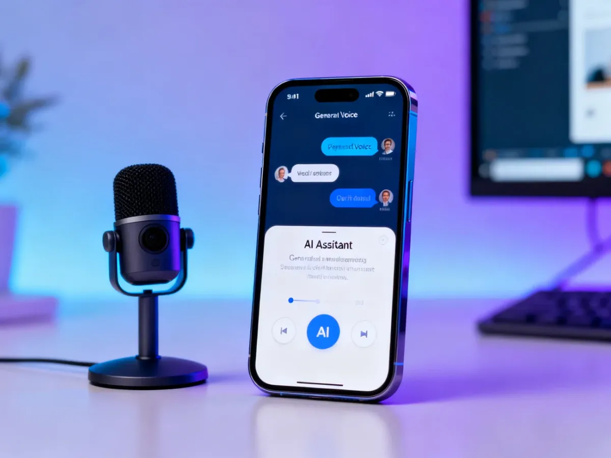 Smartfon podczas rozmowy głosowej z multimodalnym asystentem AI