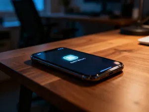 Słuchawka telefonu stacjonarnego podłączona do nowoczesnego urządzenia, symbolizująca ewolucję technologii komunikacyjnej.