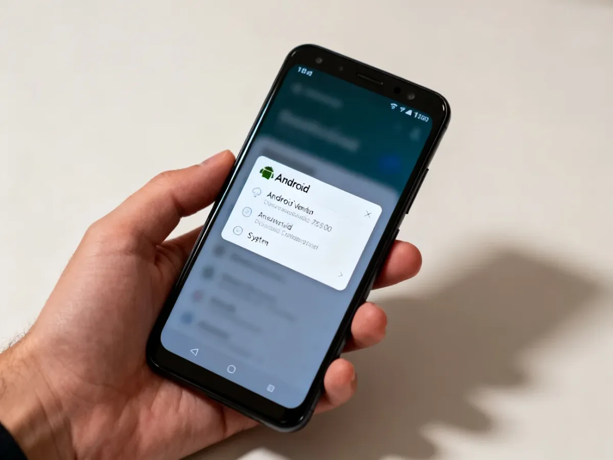 Smartfon z otwartymi informacjami o wersji systemu Android