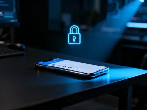 Ekran nowoczesnego smartfona z otwartym menu zaawansowanych ustawień systemowych w profesjonalnym otoczeniu.