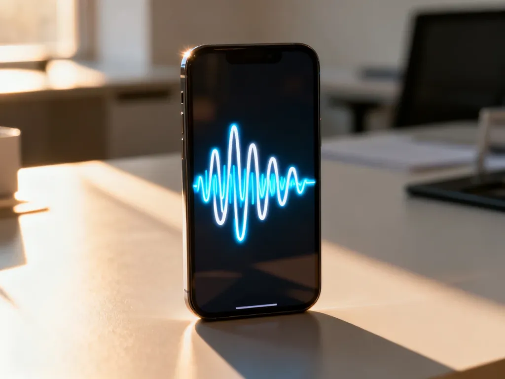 Ekran smartfona z wizualizacją wibracji haptycznych, symbolizującą działanie technologii dotykowej w telefonie.