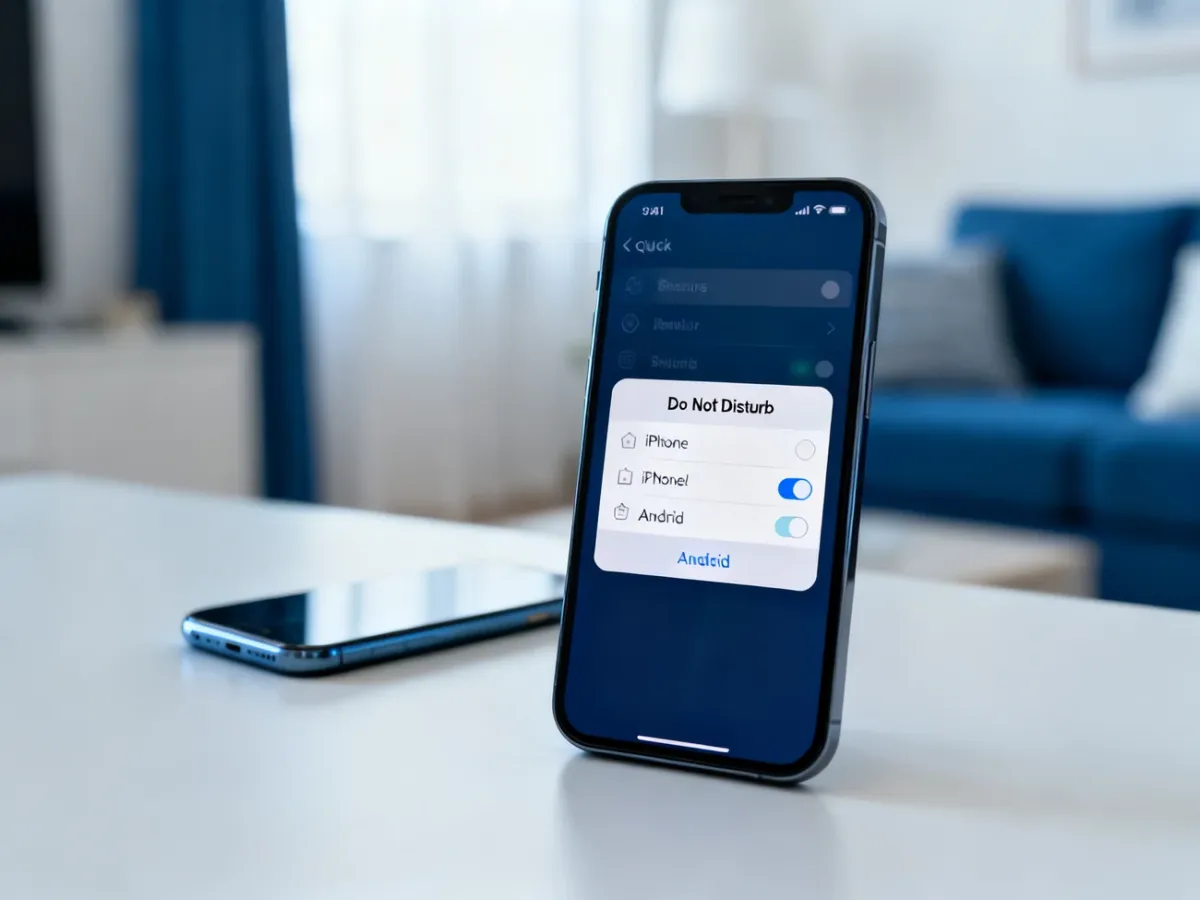 Smartphone with the Do Not Disturb setting being turned off