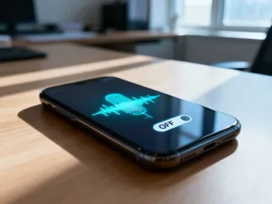 Nowoczesny smartfon na biurku z ikoną transferu danych, symbolizujący proces przenoszenia systemu Android.