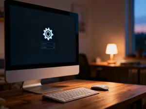 Ekran smartfona z cyfrową falą symbolizującą łączność bezprzewodową oraz słuchawki i smartwatch w tle.