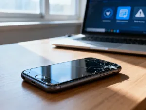 Ekran smartfona z wizualizacją wibracji haptycznych, symbolizującą działanie technologii dotykowej w telefonie.