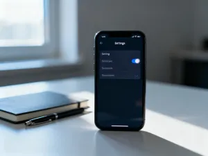 Ekran smartfona z wizualizacją fali dźwiękowej w wysokiej rozdzielczości, symbolizujący aktywną funkcję HD Voice.