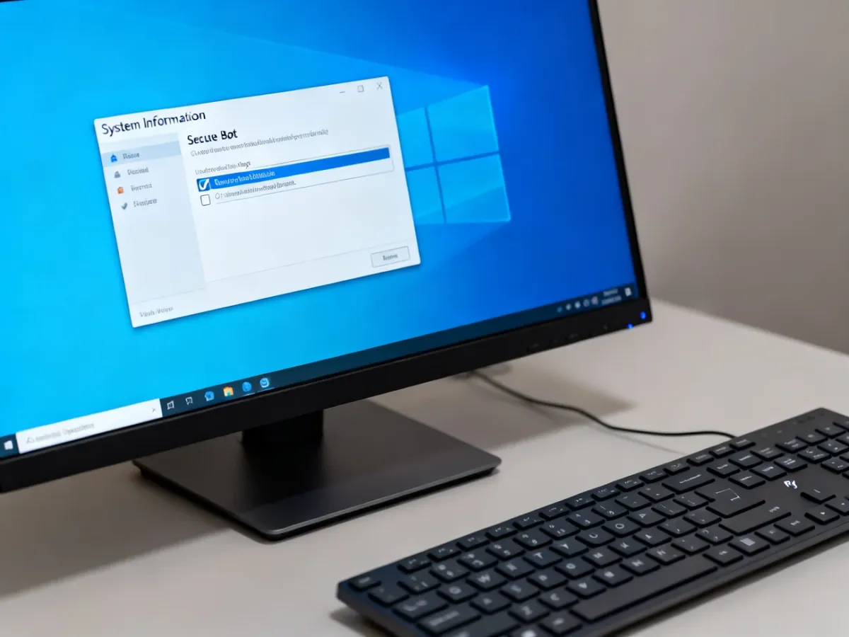 Okno Informacje o systemie używane do sprawdzania stanu bezpiecznego rozruchu w Windows