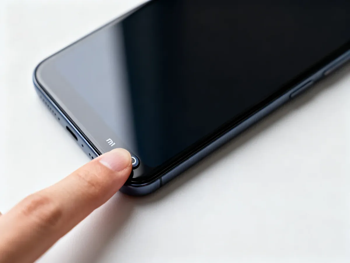 Smartfon Xiaomi podczas wymuszonego restartu przyciskiem zasilania