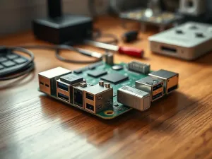 Ekran smartfona z otwartym menu ustawień i podświetloną ikoną ułatwień dostępu na drewnianym biurku.