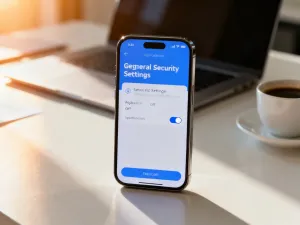 Nowoczesny smartfon z funkcją Always on Display, prezentujący minimalistyczny zegar i powiadomienia na czarnym tle.