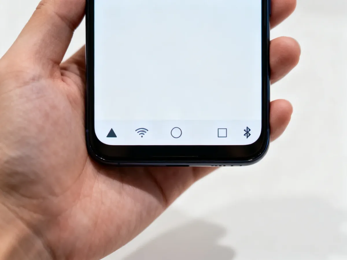 Smartfon z ikonami nawigacji i paska stanu Androida